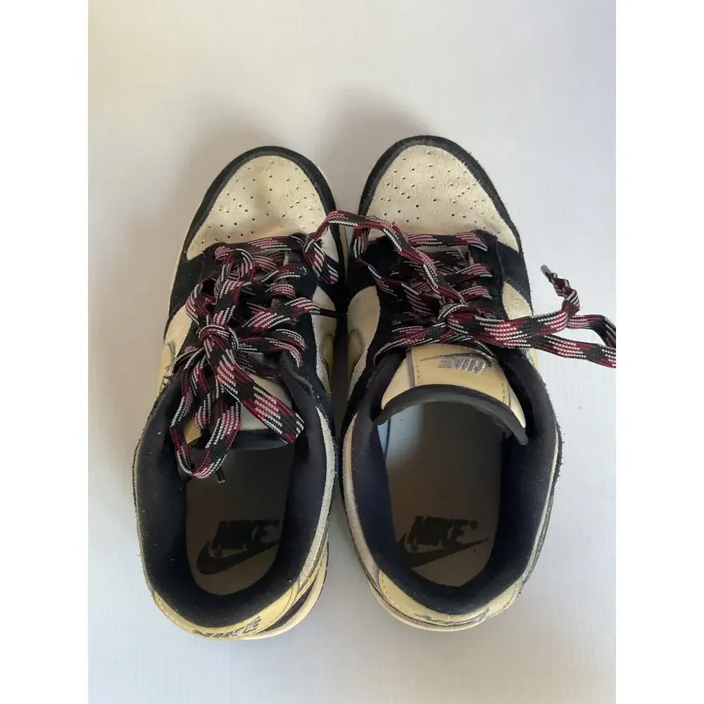 Nike Dunk Low Black Sail Suede Leather Sneakers Women’s 5 Youth 3.5